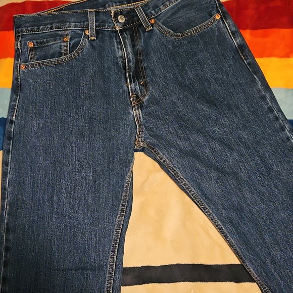NWOT Levi's 505 Men's Dark Blue Wash Jeans - Picture 3 of 4